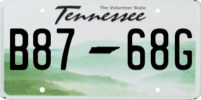 TN license plate B8768G