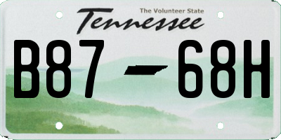TN license plate B8768H