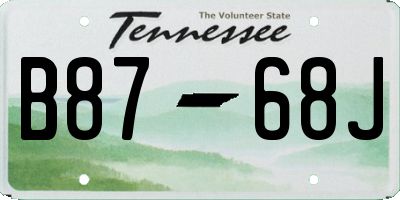 TN license plate B8768J