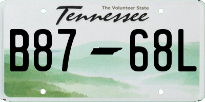TN license plate B8768L