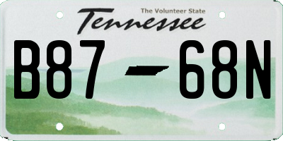 TN license plate B8768N