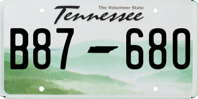 TN license plate B8768O