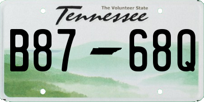 TN license plate B8768Q