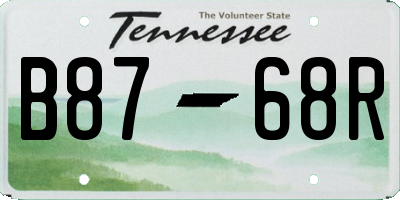 TN license plate B8768R