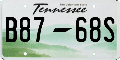 TN license plate B8768S