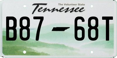 TN license plate B8768T