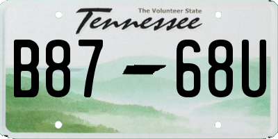 TN license plate B8768U