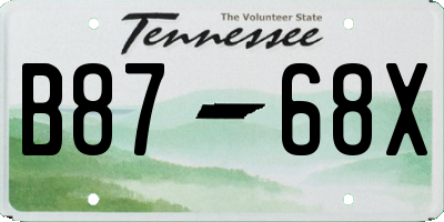 TN license plate B8768X