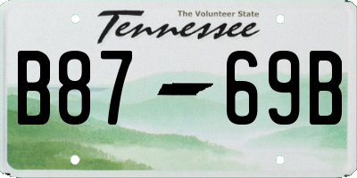 TN license plate B8769B