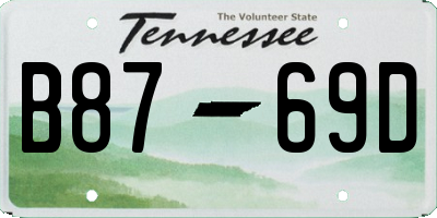 TN license plate B8769D