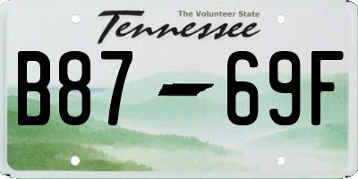 TN license plate B8769F