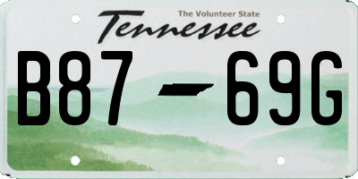 TN license plate B8769G