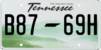 TN license plate B8769H