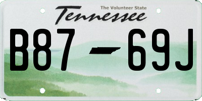 TN license plate B8769J