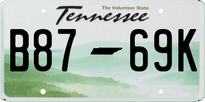 TN license plate B8769K