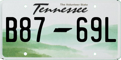 TN license plate B8769L