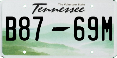 TN license plate B8769M