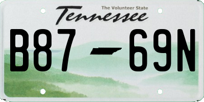 TN license plate B8769N