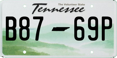 TN license plate B8769P