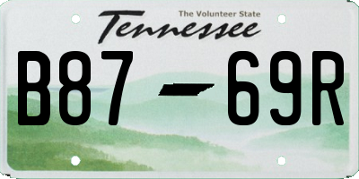 TN license plate B8769R