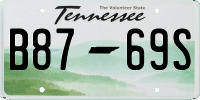 TN license plate B8769S