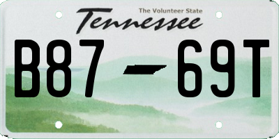 TN license plate B8769T
