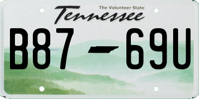 TN license plate B8769U