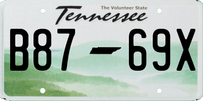 TN license plate B8769X