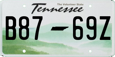 TN license plate B8769Z