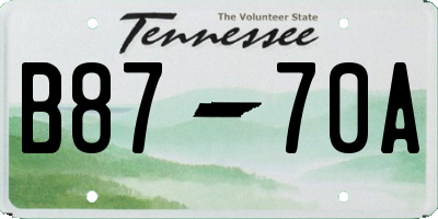 TN license plate B8770A