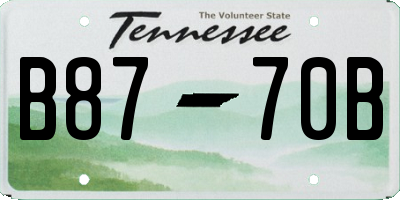 TN license plate B8770B