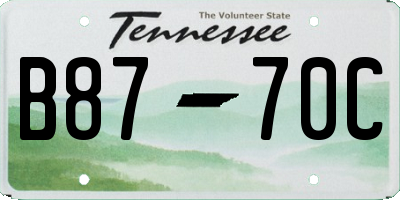 TN license plate B8770C