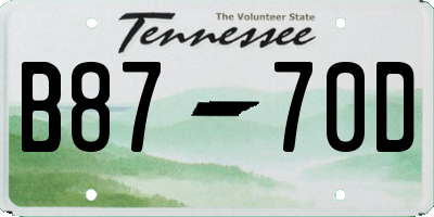TN license plate B8770D