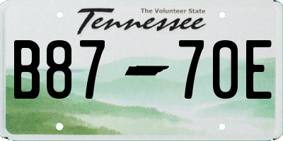 TN license plate B8770E