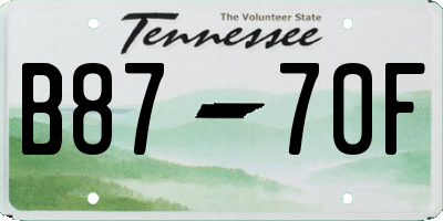 TN license plate B8770F