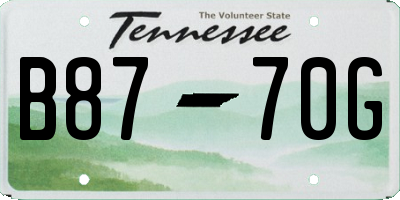 TN license plate B8770G