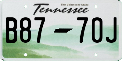 TN license plate B8770J