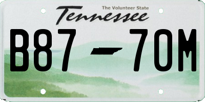 TN license plate B8770M