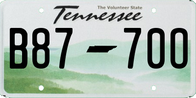 TN license plate B8770O