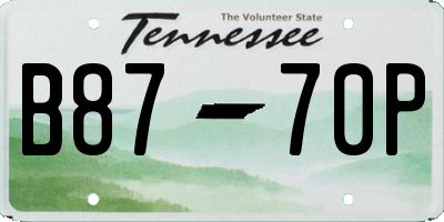 TN license plate B8770P