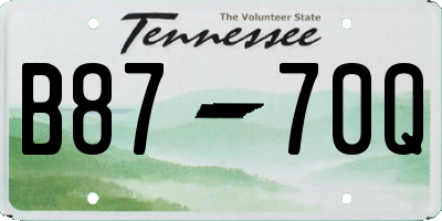 TN license plate B8770Q