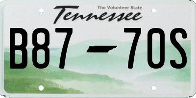 TN license plate B8770S