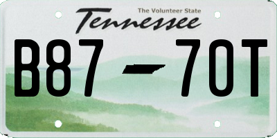 TN license plate B8770T