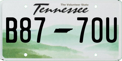 TN license plate B8770U
