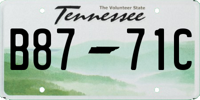 TN license plate B8771C