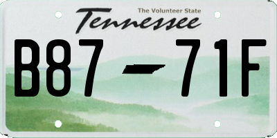 TN license plate B8771F