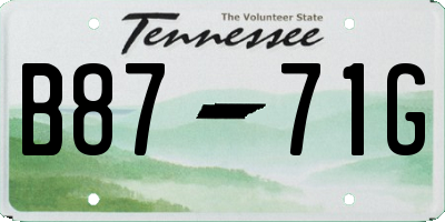 TN license plate B8771G
