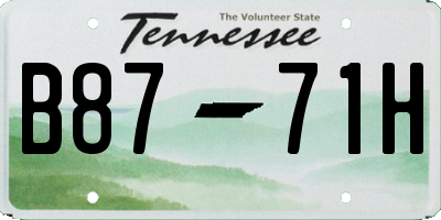 TN license plate B8771H