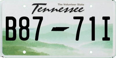TN license plate B8771I
