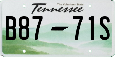 TN license plate B8771S